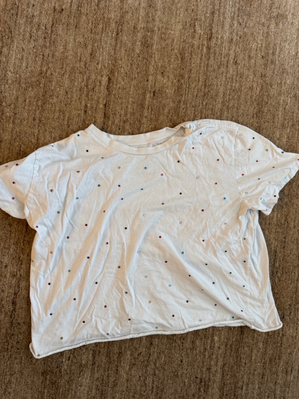 Mighty Fine white tee with studded gems